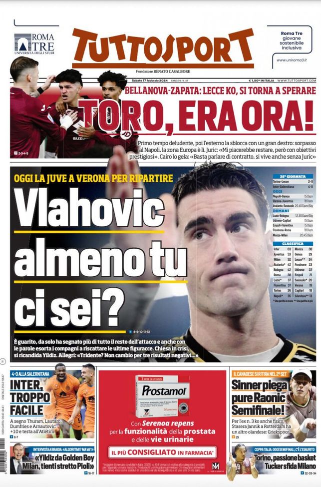 EDICOLA TS – Inter, troppo facile: +10 sulla Juve e testa all’Atletico - immagine 1
