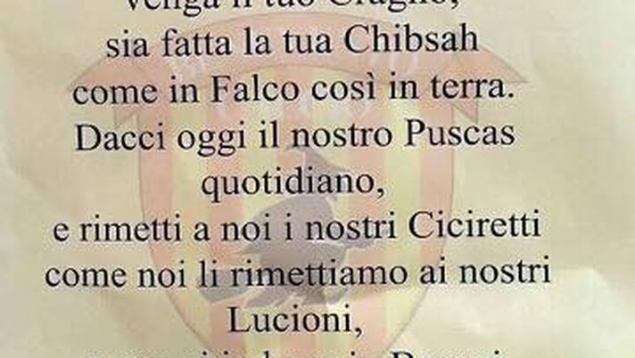 Il Padre Nostro riadattato dai tifosi del Benevento  Il Padre Nostro riadattato dai tifosi del Benevento