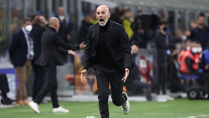 MILAN, ITALY - APRIL 19: Stefano Pioli, Manager of AC Milan, reacts during the Coppa Italia Semi Final 2nd Leg match between FC Internazionale v AC Milan at Giuseppe Meazza Stadium on April 19, 2022 in Milan, Italy. (Photo by Marco Luzzani/Getty Images) ORDINE DEL…GIORNO – Milan sconfitto ma non ridimensionato - immagine 1