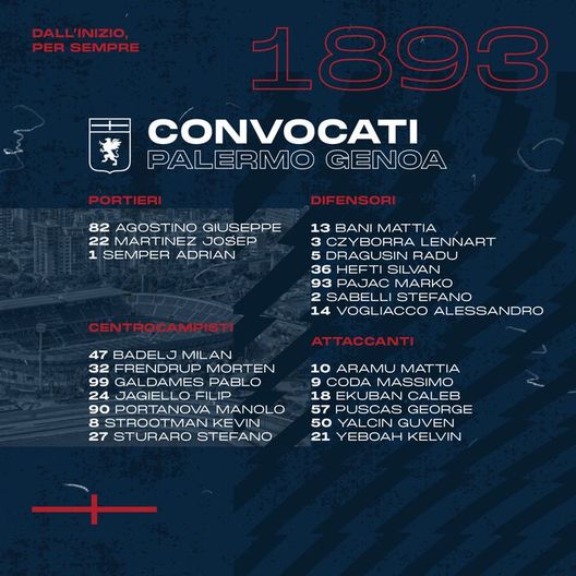 Palermo-Genoa, i convocati di Blessin: torna Sturaro, l’elenco completo- immagine 2