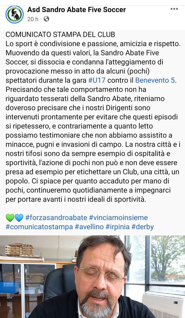 Futsal, invasione e minacce nel derby U17: la Sandro Abate 5 soccer si scusa- immagine 2