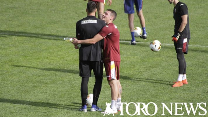 Belotti e Sirigu in allenamento a Bormio 