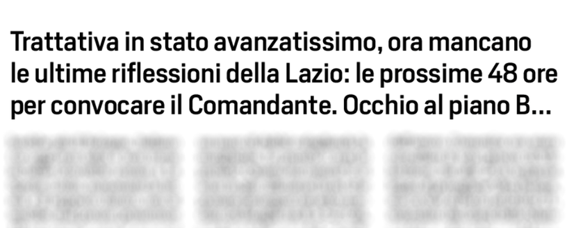 Trattativa in fase avanzata Trattativa in fase avanzata