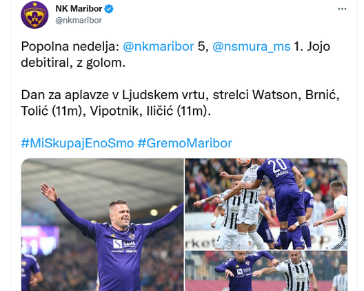 Ilicic Maribor (credit Twitter Maribor) Ilicic Maribor