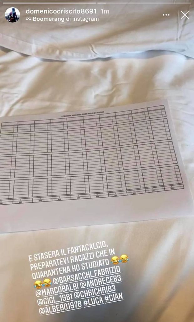 ? FOTO – Criscito annuncia: “Stasera ho l’asta del fantacalcio: preparatevi che…”- immagine 2