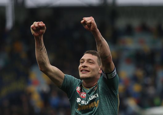 FROSINONE, ITALY - MARCH 10: Andrea Belotti of Torino FC celebrates the victory after the Serie A match between Frosinone Calcio and Torino FC at Stadio Benito Stirpe on March 10, 2019 in Frosinone, Italy. (Photo by Paolo Bruno/Getty Images) FROSINONE, ITALY - MARCH 10: Andrea Belotti of Torino FC celebrates the victory after the Serie A match between Frosinone Calcio and Torino FC at Stadio Benito Stirpe on March 10, 2019 in Frosinone, Italy. (Photo by Paolo Bruno/Getty Images)
