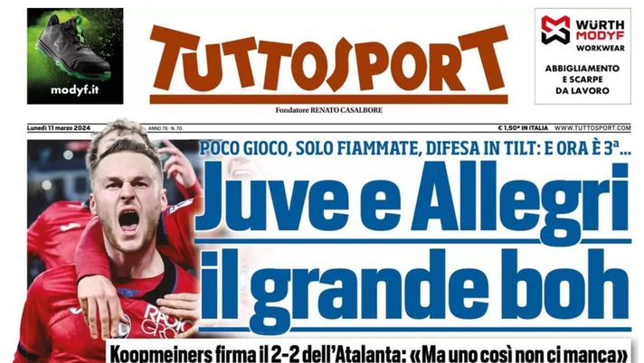 PRIMA PAGINA TUTTOSPORT OGGI
