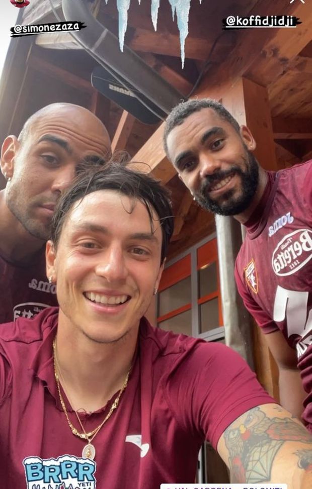  Baselli con Zaza e Djidji nel ritiro di Santa Cristina 