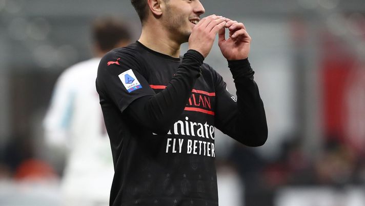 MILAN, ITALY - DECEMBER 04: Brahim Diaz of AC Milan reacts during the Serie A match between AC Milan v US Salernitana at Stadio Giuseppe Meazza on December 04, 2021 in Milan, Italy. (Photo by Marco Luzzani/Getty Images) Brahim Diaz Milan