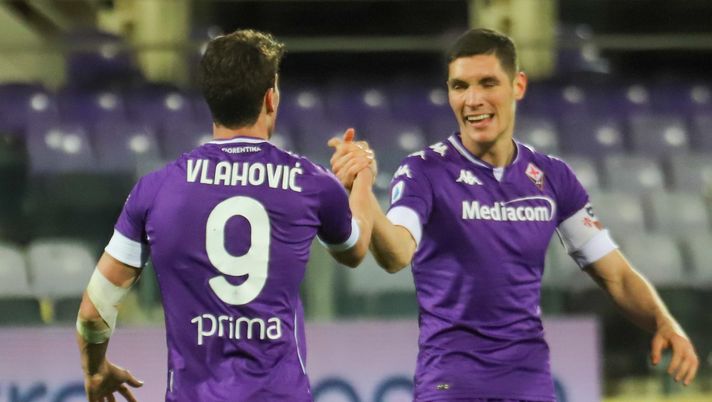 GERMOGLI PH 10 GENNAIO 2020 CAMPIONATO SERIE A DI CALCIO STADIO ARTEMIO FRANCHI FIORENTINA VS CAGLIARI NELLA FOTO ESULTANZA GOL VLAHOVIC 