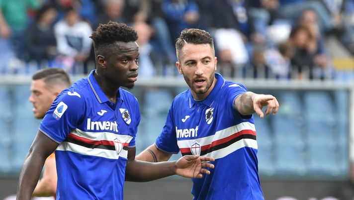 GENOA, ITALY - OCTOBER 20: Andrea Bertolacci and Ronaldo Vieira of UC Sampdoria during the Serie A match between UC Sampdoria and AS Roma at Stadio Luigi Ferraris on October 20, 2019 in Genoa, Italy. (Photo by Paolo Rattini/Getty Images) GENOA, ITALY - OCTOBER 20: Andrea Bertolacci and Ronaldo Vieira of UC Sampdoria during the Serie A match between UC Sampdoria and AS Roma at Stadio Luigi Ferraris on October 20, 2019 in Genoa, Italy. (Photo by Paolo Rattini/Getty Images)