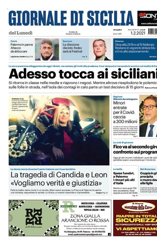 Prima Pagina, Giornale di Sicilia: “Adesso tocca ai siciliani. Scuole medie in classe e riapertura dei negozi” Prima Pagina, Giornale di Sicilia: “Adesso tocca ai siciliani. Scuole medie in classe e riapertura dei negozi”