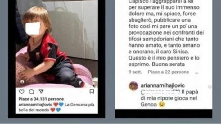 Il derby della nipotina di Sinisa: la figlia di Vogliacco in maglia Genoa, doriani “provocati” - immagine 1
