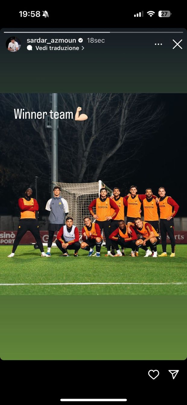 Roma, partitella in allenamento a Trigoria: Azmoun vince ed esulta sui social- immagine 2