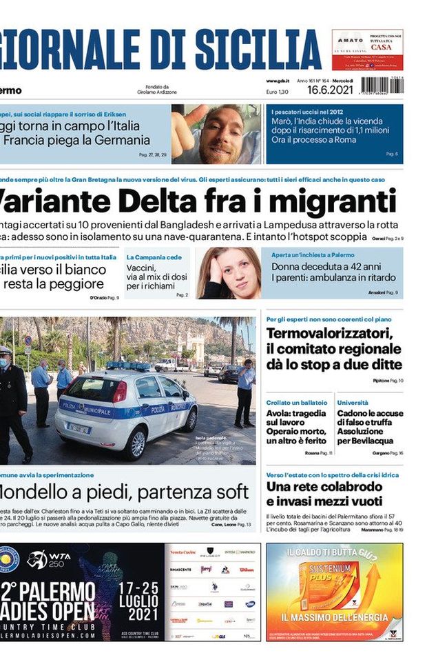 Prima Pagina, GDS: “Sicilia verso il bianco. Oggi torna in campo l’Italia” 