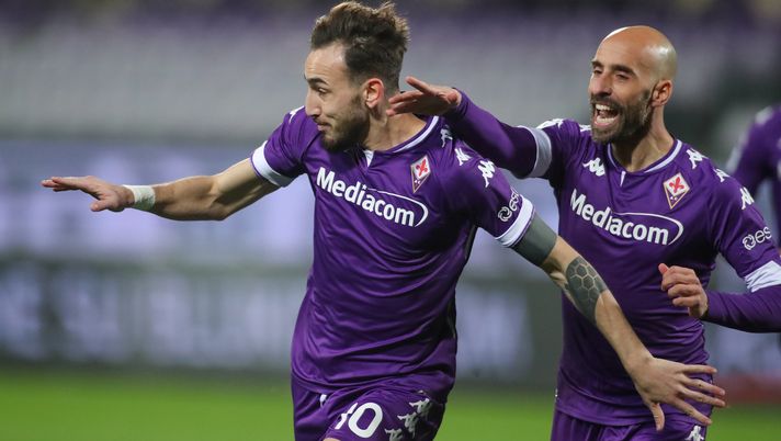 GERMOGLI PH: 19 FEBBRAIO 2021 FIRENZE STADIO ARTEMIO FRANCHI SERIE A FIORENTINA VS SPEZIA NELLA FOTO ESULTANZA GOL CASTROVILLI 