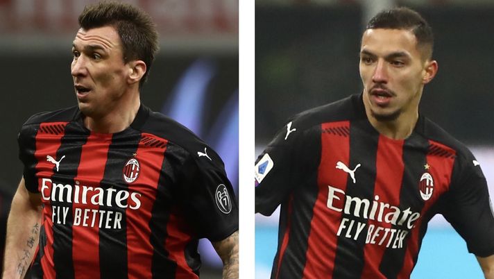Mario Mandzukic e Ismael Bennacer, giocatori del Milan | AC Milan News (Getty Images) 