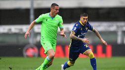 Verona – Lazio, l’esultanza dei calciatori biancocelesti