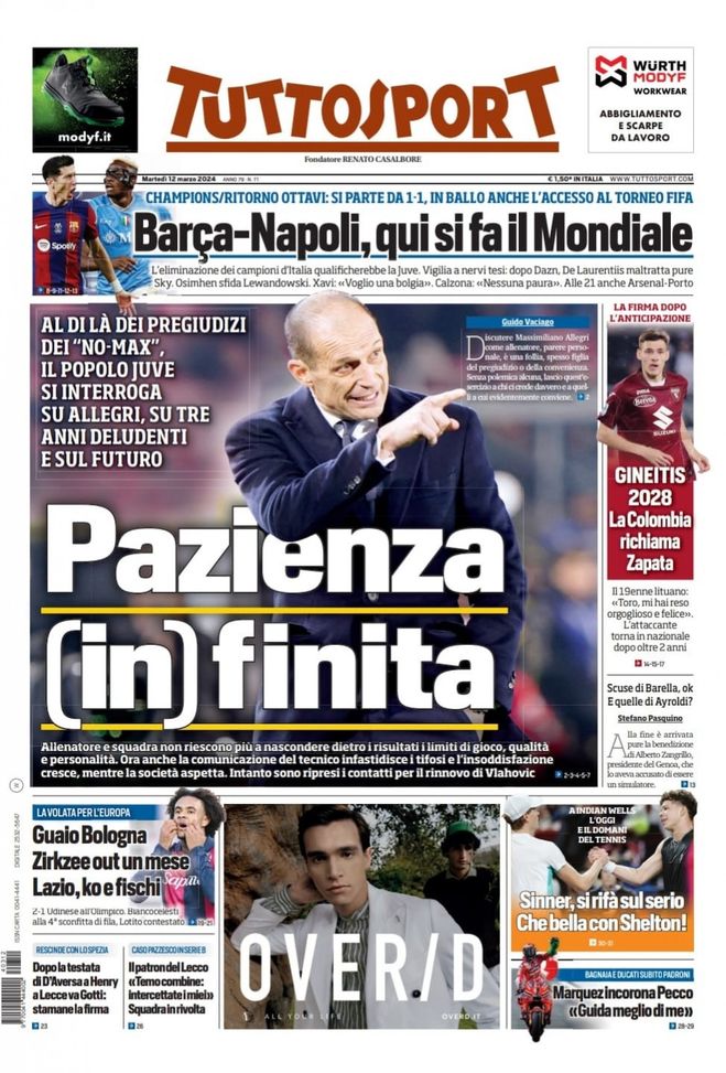 EDICOLA TS – Pazienza (in)finita: popolo Juve si interroga su Allegri - immagine 1