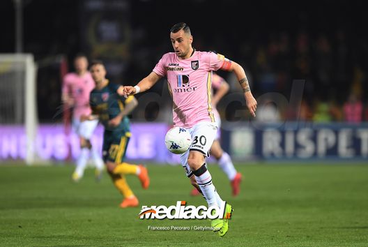 BENEVENTO, ITALY - APRIL 14: Ilija Nestorovski during the Serie B match between Benevento and US Citta di Palermo at Stadio Ciro Vigorito on April 14, 2019 in Benevento, Italy. (Photo by Francesco Pecoraro/Getty Images) *** Local Caption *** Ilija Nestorovski BENEVENTO, ITALY - APRIL 14: Ilija Nestorovski during the Serie B match between Benevento and US Citta di Palermo at Stadio Ciro Vigorito on April 14, 2019 in Benevento, Italy. (Photo by Francesco Pecoraro/Getty Images) *** Local Caption *** Ilija Nestorovski
