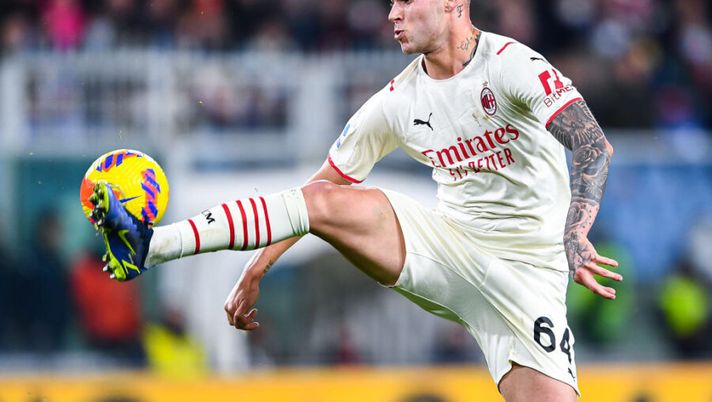 GENOA, ITALY - DECEMBER 1: Pietro Pellegri of Milan in action during the Serie A match between Genoa CFC and AC Milan at Stadio Luigi Ferraris on December 1, 2021 in Genoa, Italy. (Photo by Getty Images) Di Marzio: “Il Milan può riscattare Pellegri e girarlo al Toro. Una corsia per Bremer?” - immagine 1