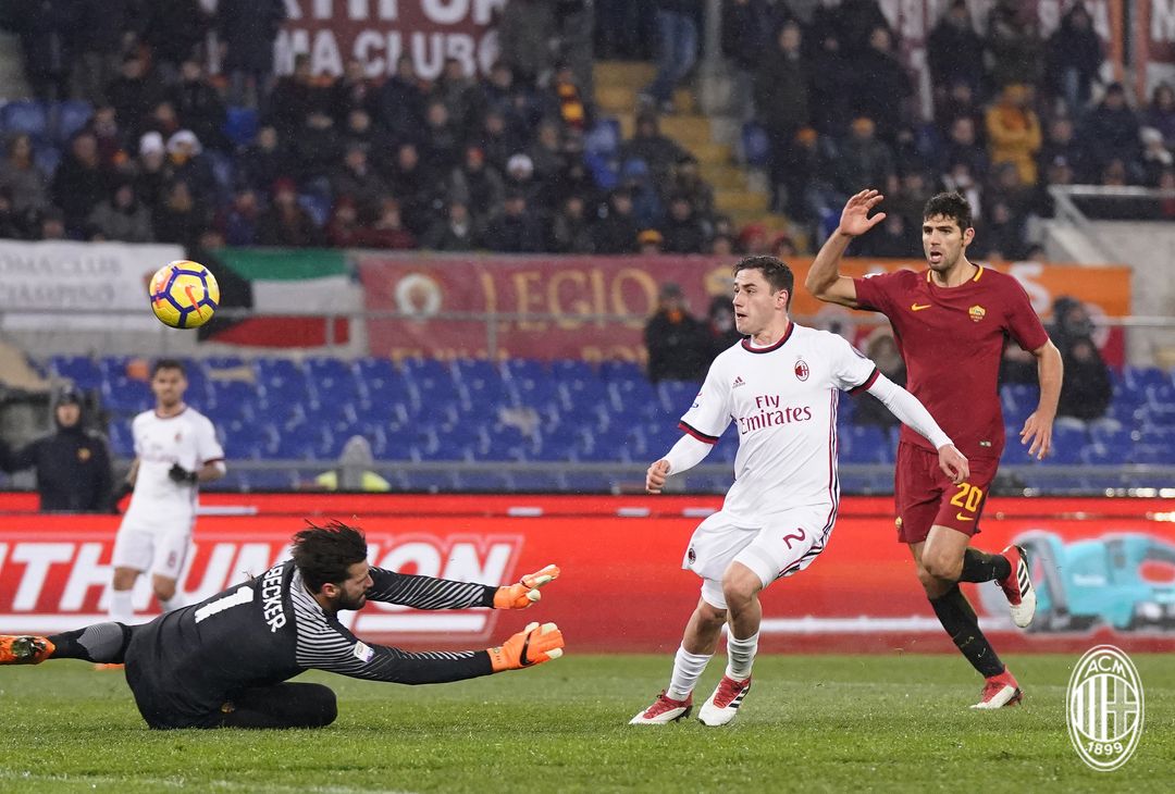  Il gol di Davide Calabria in Roma-Milan (credits: acmilan.com) 