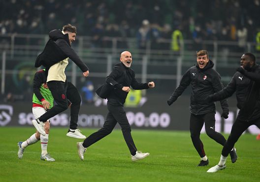 Stefano Pioli (allenatore AC Milan) esulta per il successo nel derby | Milan News (Getty Images) Stefano Pioli AC Milan