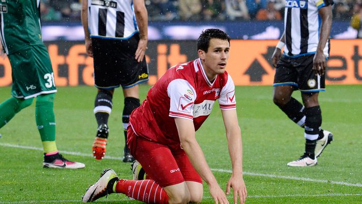 UDINE, ITALY - MAY 15:  Kevin Lasagna of Carpi FC looks on during the Serie A match between Udinese Calcio and Carpi FC at Stadio Friuli on May 15, 2016 in Udine, Italy.  (Photo by Dino Panato/Getty Images) 