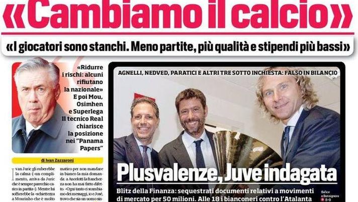Prima Pagina, Corriere dello Sport: “Supplizio Cristiano. Italia, strada in salita” Prima Pagina, Corriere dello Sport: “Supplizio Cristiano. Italia, strada in salita”