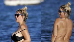Il topless senza filtro di Wanda diventa virale: lady Icardi vede i paparazzi e si copre