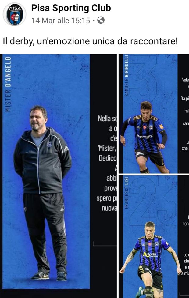 Atmosfera da derby vinto a Pisa... 