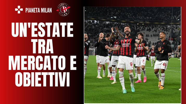 TURIN, ITALY - MAY 28: Olivier Giroud of AC Milan celebrates at the end of the Serie A match between Juventus and AC MIlan at Allianz Stadium on May 28, 2023 in Turin, Italy. (Photo by Claudio Villa/AC Milan via Getty Images) | AC Milan News Olivier Giroud, attaccante del Milan