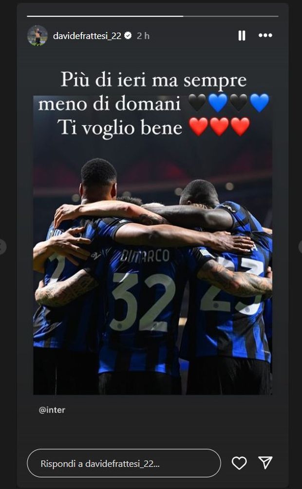 Inter, post d’amore di Frattesi: “Più di ieri ma sempre meno di domani. Tvb”- immagine 3