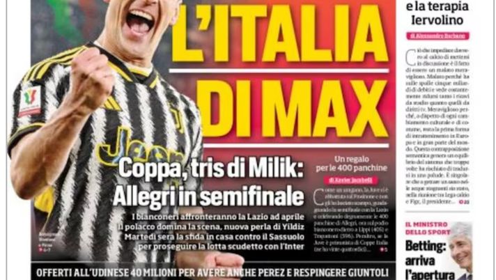 EDICOLA CDS – L’Italia di Max: Juve in corsa per due trofei - immagine 1