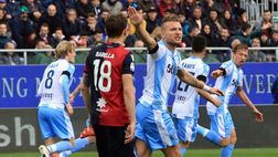 Serie A, la Lazio riprende il Cagliari al 95′: l’Inter resta a -2 con due gare in meno. Juve ok