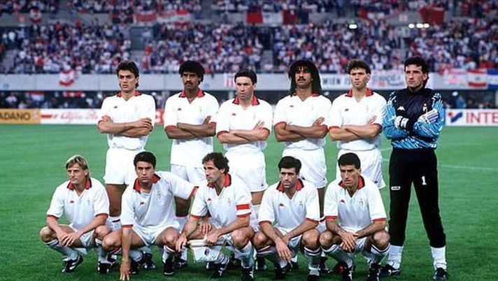 23 maggio 1990: l'undici iniziale rossonero al 'Prater' di Vienna per Milan-Benfica 