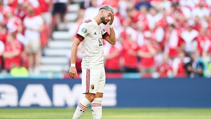 COPENHAGEN, DENMARK - JUNE 17: Yannick Carrasco of Belgium looks dejected during the UEFA Euro 2020 Championship Group B match between Denmark and Belgium at Parken Stadium on June 17, 2021 in Copenhagen, Denmark. (Photo by Stuart Franklin/Getty Images) COPENHAGEN, DENMARK - JUNE 17: Yannick Carrasco of Belgium looks dejected during the UEFA Euro 2020 Championship Group B match between Denmark and Belgium at Parken Stadium on June 17, 2021 in Copenhagen, Denmark. (Photo by Stuart Franklin/Getty Images)