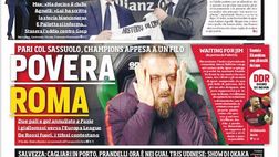 EDICOLA CDS – Povera Roma. Pari col Sassuolo, Champions appesa a un filo