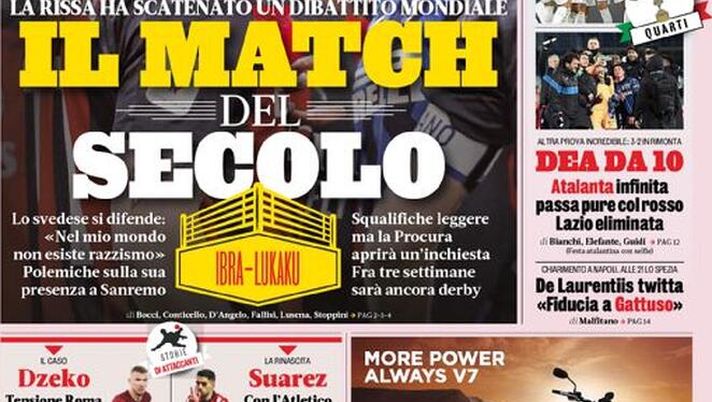 La Gazzetta dello Sport, la prima pagina di oggi, giovedì 28 gennaio 2021 