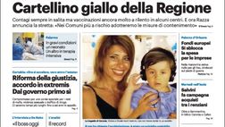 Prima Pagina, Giornale di Sicilia: “Cartellino giallo della Regione”