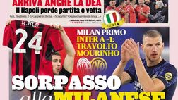 Prima Pagina, La Gazzetta dello Sport: “Sorpasso alla milanese. Arriva anche la Dea”