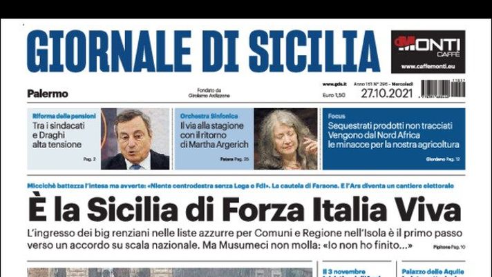 Prima Pagina, Giornale di Sicilia: “Apocalisse d’acqua a Catania. Un altro morto” - immagine 1
