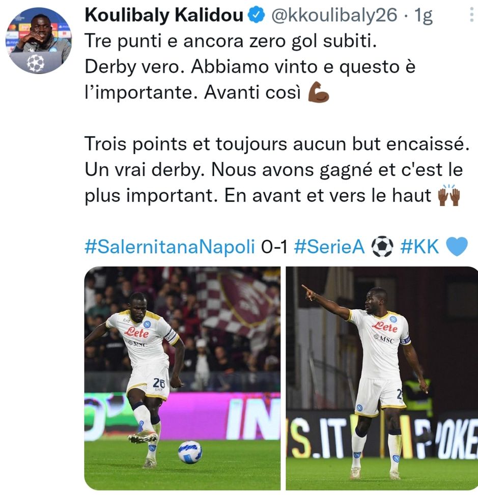 Rosso ma niente polemiche, Koulibaly: “A Salerno è stato derby vero”- immagine 2