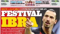 Prima Pagina, La Gazzetta dello Sport: “Festival Ibra. Juve e Inter le esagerate”