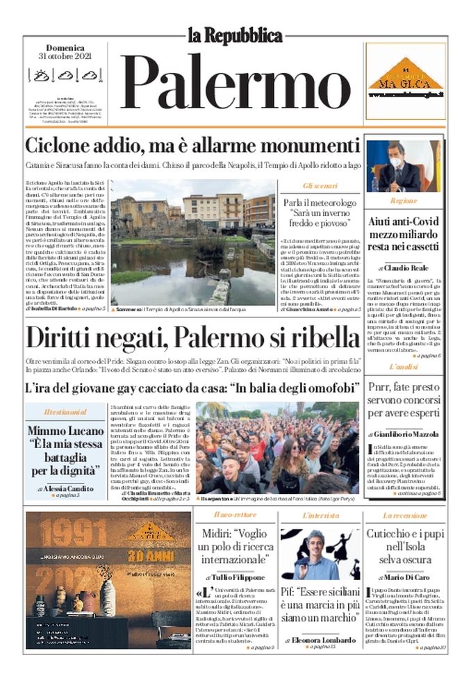 Prima Pagina, La Repubblica: “Diritti negati, Palermo si ribella” - immagine 1