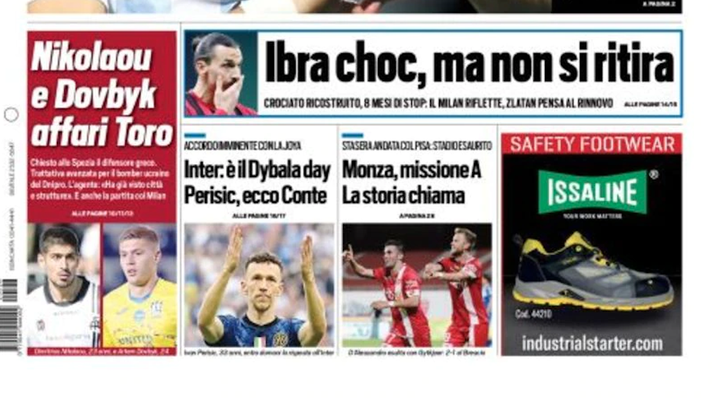 Prima Pagina Tuttosport “mou Re Di Roma Ave Di Maria Inter è Il