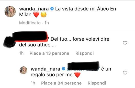 L’incredibile regalo di Icardi a Wanda ribadito ad un follower: “L’attico di Milano è mio”- immagine 2