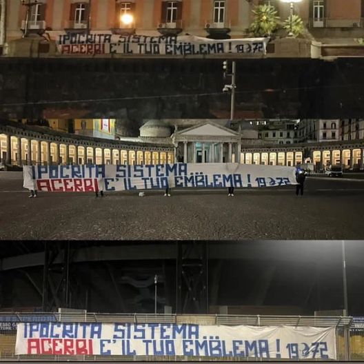 Acerbi assolto, striscioni a Napoli: “L’emblema di un sistema corrotto”- immagine 2