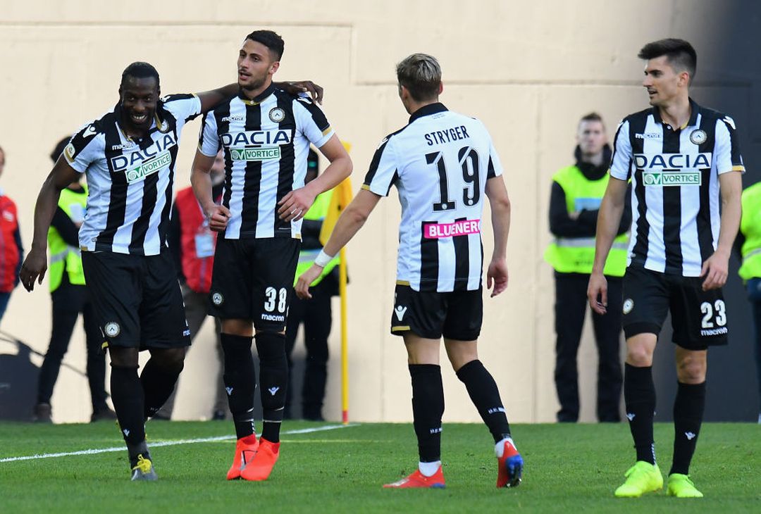  UDINE, ITALY - MARCH 30:  Rolando Mandragora of Udinese Calcio celebrates after scoring his team second goal during the Serie A match between Udinese and Genoa CFC at Stadio Friuli on March 30, 2019 in Udine, Italy.  (Photo by Alessandro Sabattini/Getty Images) 
