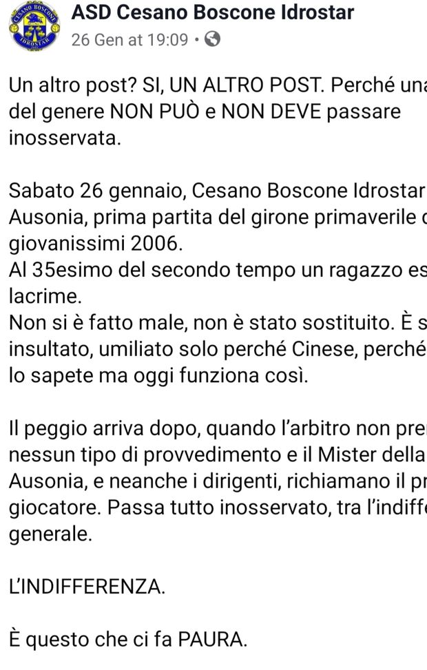 Lo sdegno del club milanese 